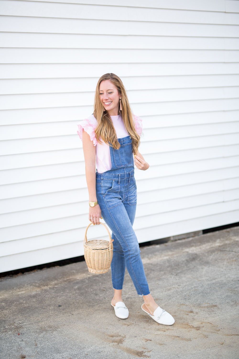 5 Way to Style Overalls in the Spring - fashion blogger wearing Madewell overalls