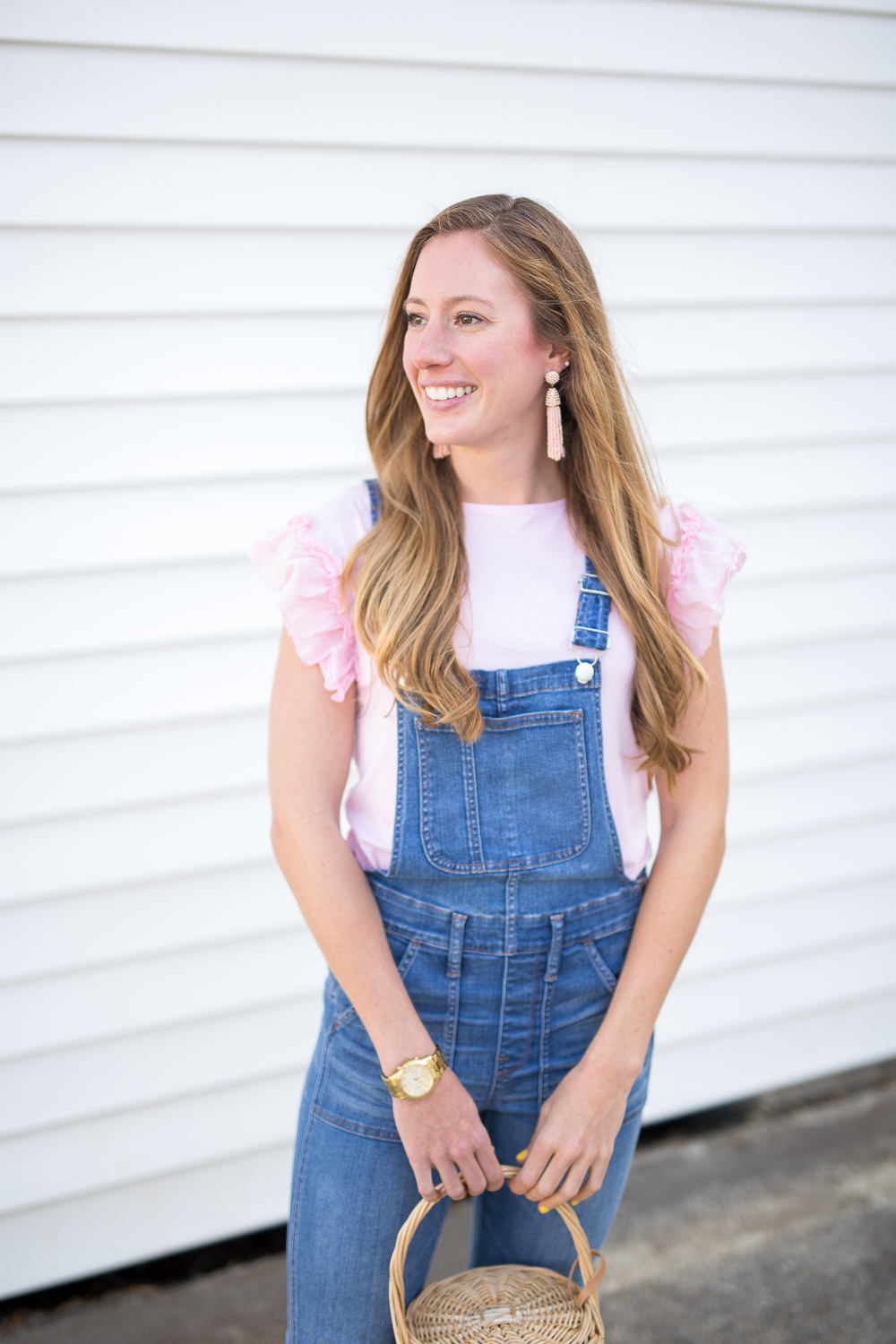 5 Way to Style Overalls in the Spring - fashion blogger wearing Madewell overalls