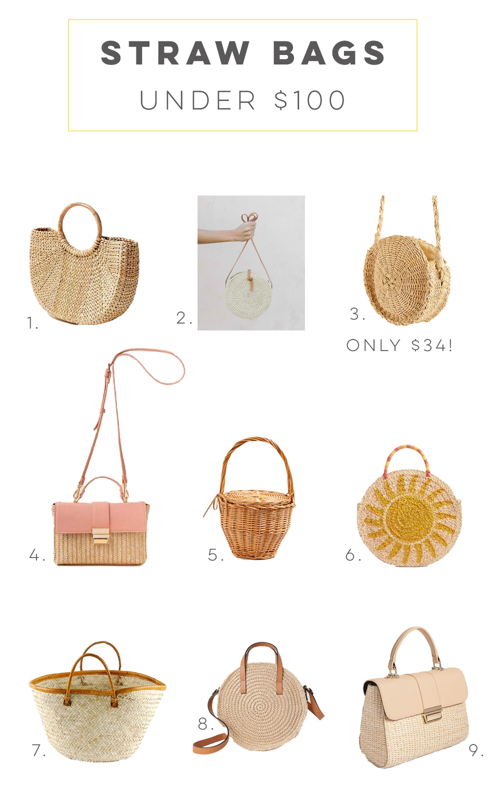 14 Best Straw Bags for Summer 2018 - Cute Straw Handbags & Basket Bags