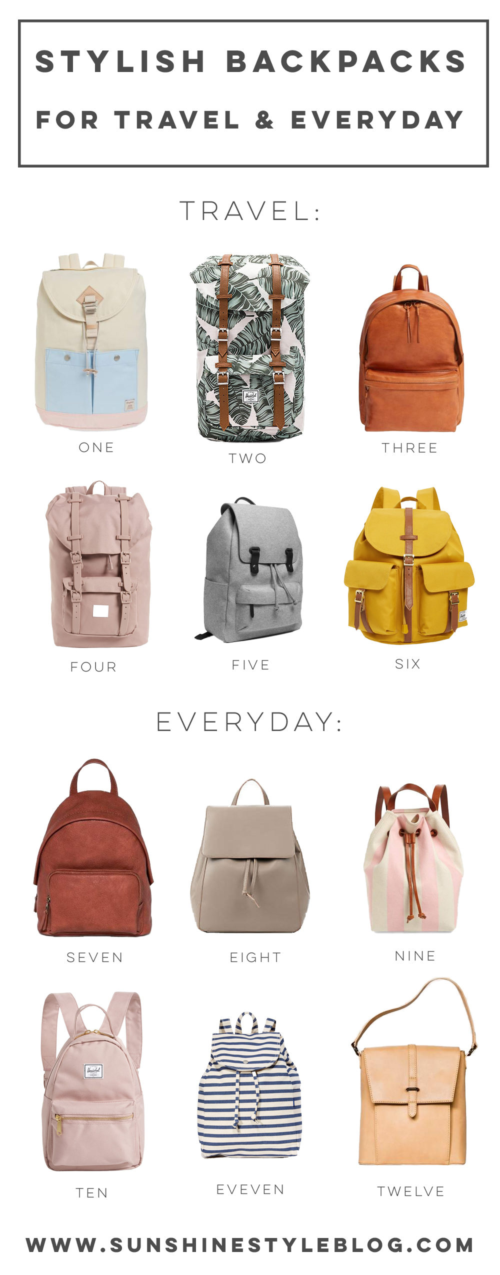 Proficiat Prooi kralen 12 Stylish Backpacks for Travel and Everyday - Sunshine Style