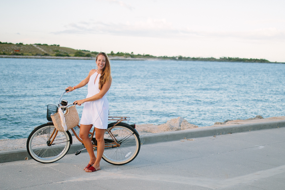 White Sundresses for Summer Vacations, Bike Riding on the Beach | Sunshine Style