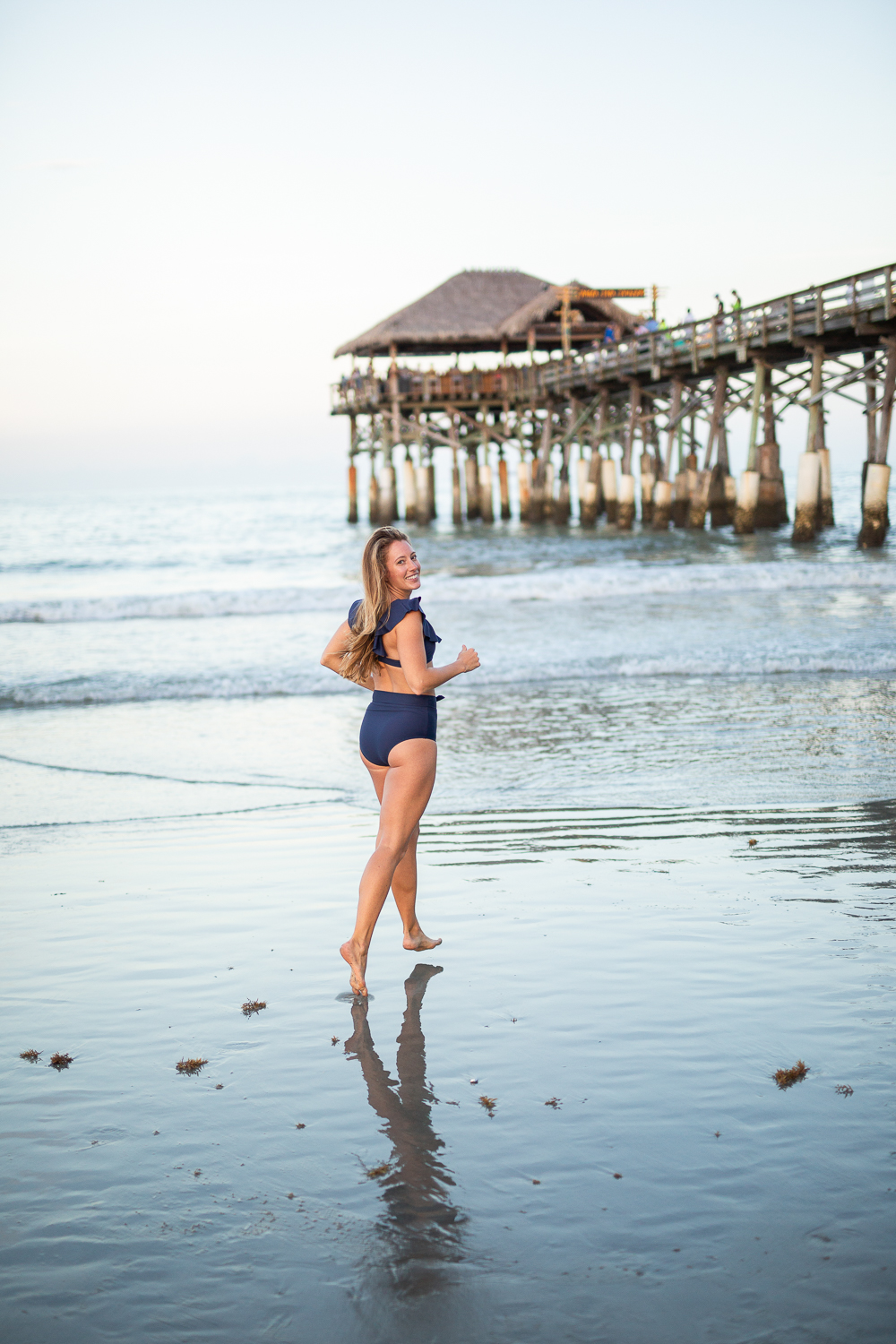 Navy High Waist Swimsuit for Summer / Naurical Inspired High Waist Swimsuit / Summer swimsuit styles / summer bikini / classic swimsuit / coastal swimsuit / Affordable Swimsuits - Sunshine Style