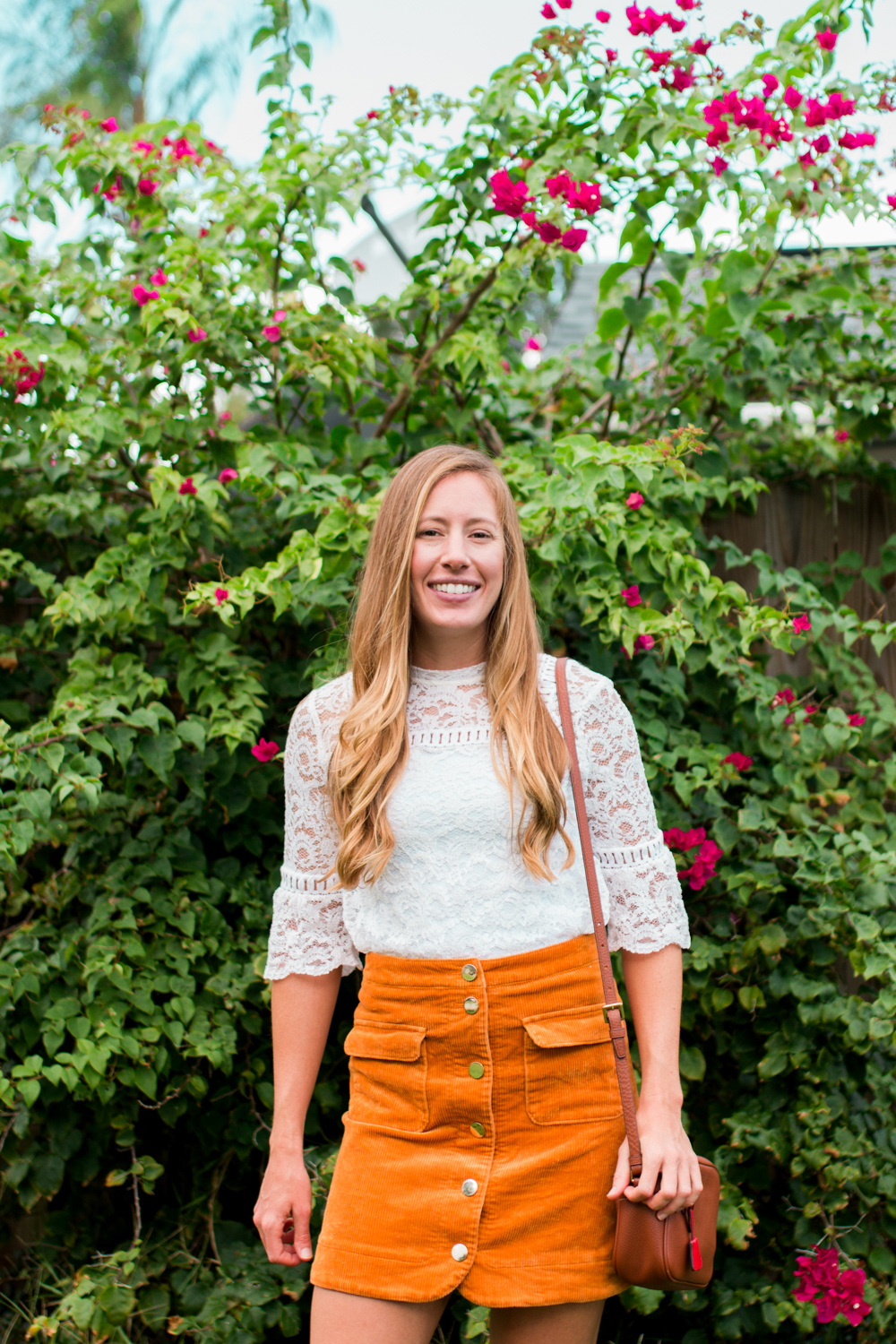 How to Style a Lace Top for Fall | How to Wear a Lace Top for Fall | Suede Skirt | Corduroy Skirt | How to Dress for Fall in Warm Weather |Fall Outfit Idea - Sunshine Style, Florida Fashion Blog