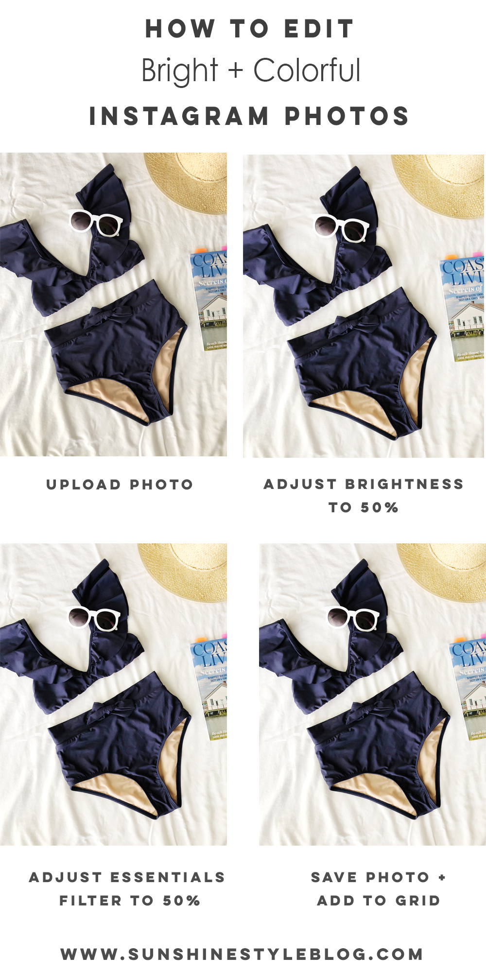 How to Edit Bright and Colorful Instagram Photos | How to Create a Consistent Instagram Feed | How to Edit Bright + Colorful Instagram Photos | How to Edit Bright and Airy Photos | How to Edit iPhone Photos for Instagram - Sunshine Style