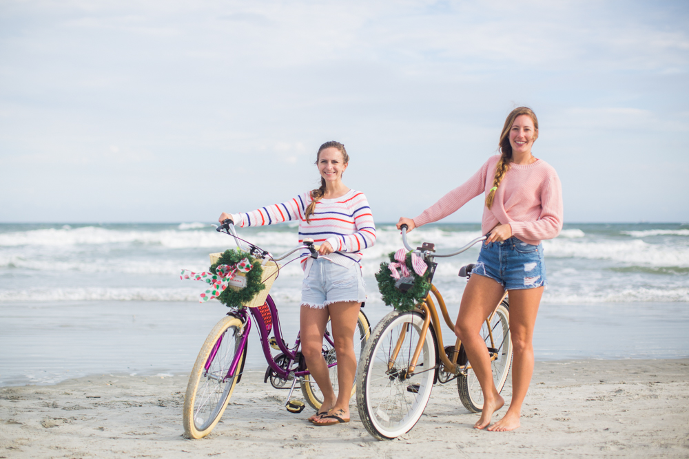 Sweaters to Wear During the Holiday Season | Beach Bike Ride | Winter Outfit Ideas | Christmas in Florida | Beach Bike Ride | Cropped Sweater | Striped Sweater