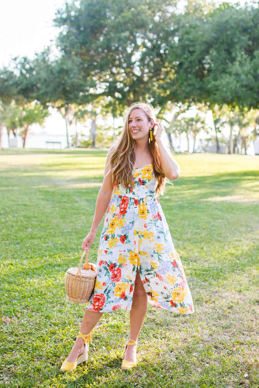 Floral Midi Dress for Summer - Sunshine Style