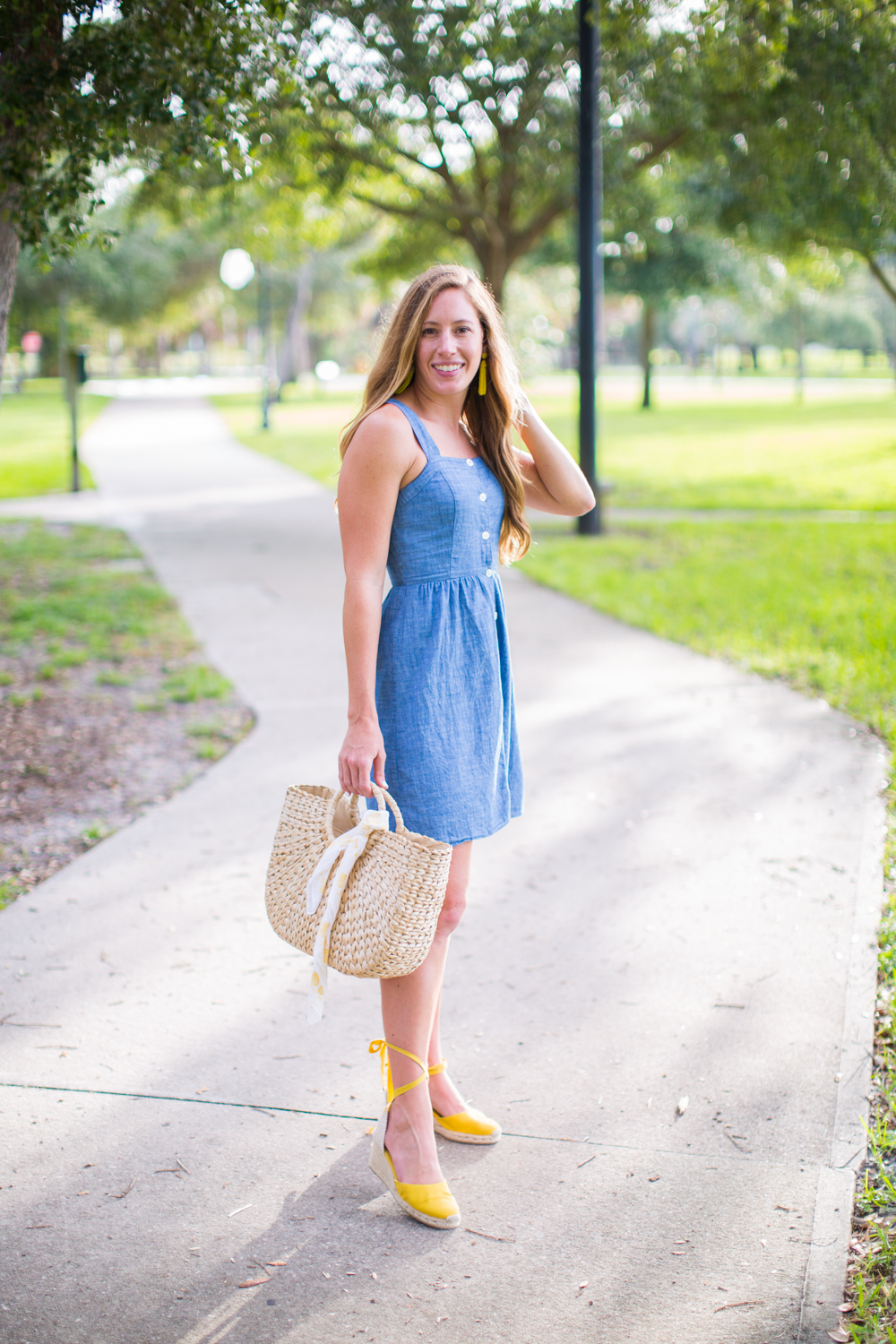 Affordable Chambray Button Up Dresses for Summer, J.Crew Button Up Dress - Sunshine Style, A Florida Fashion Blog