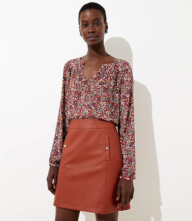 LOFT Faux-Leather Skirt / Fall Trends- Sunshine Style, A Florida Based Fashion Blog