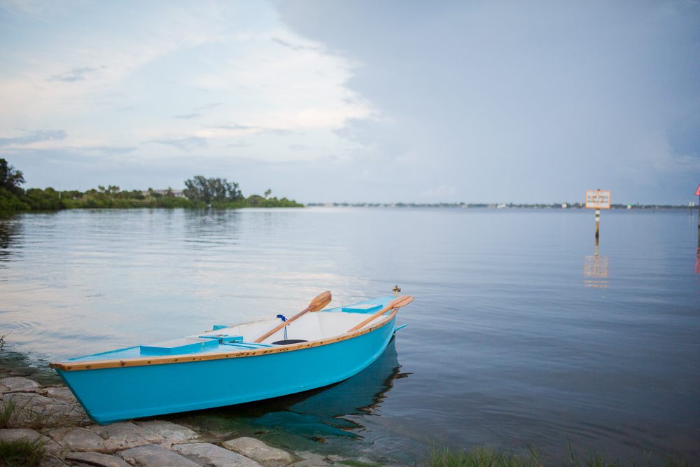 Blue Row Boat in Water