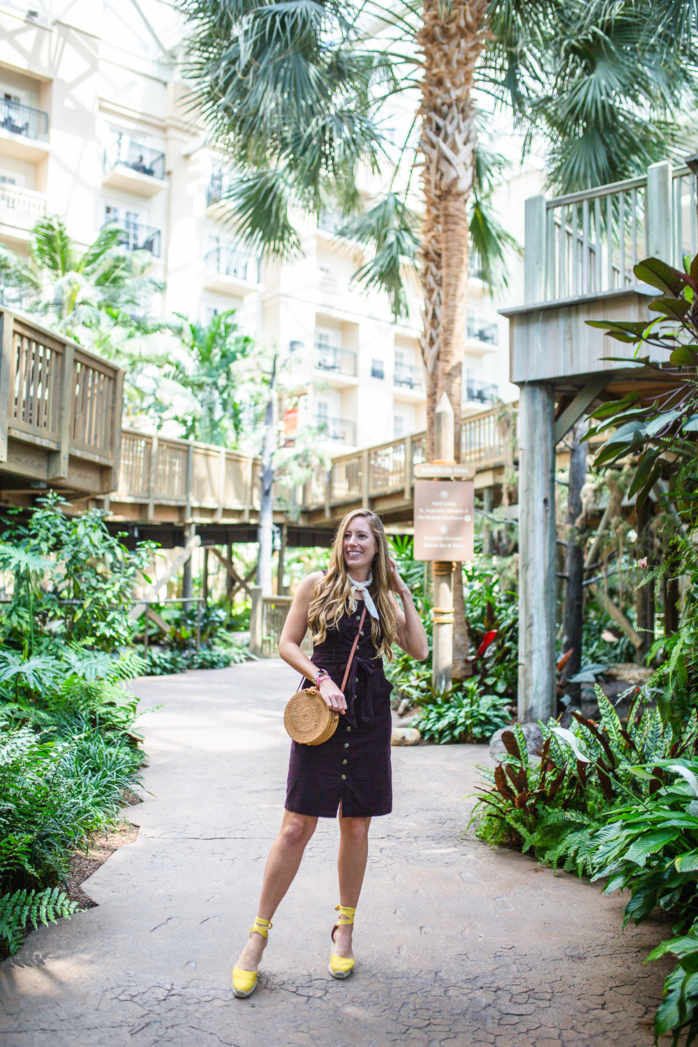 Recap of Gaylord Palms Orlando, Florida Day Trip / Corduroy Button Front Sleeveless Dress - Sunshine Style