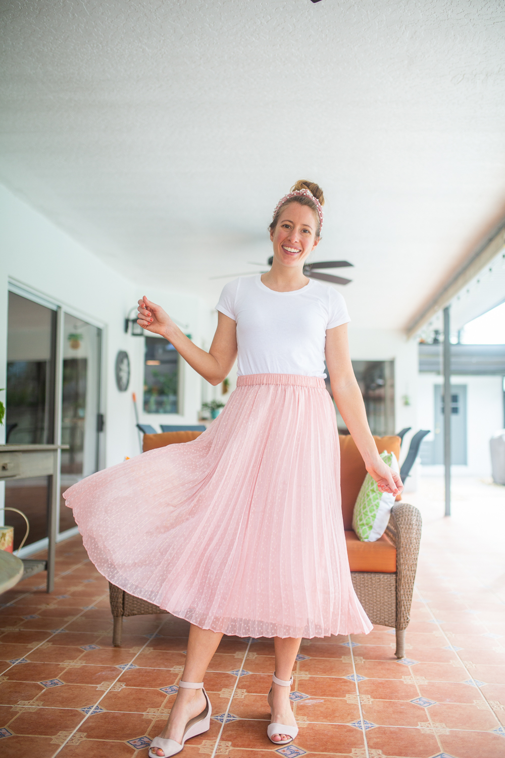 Loft pink 2025 midi skirt