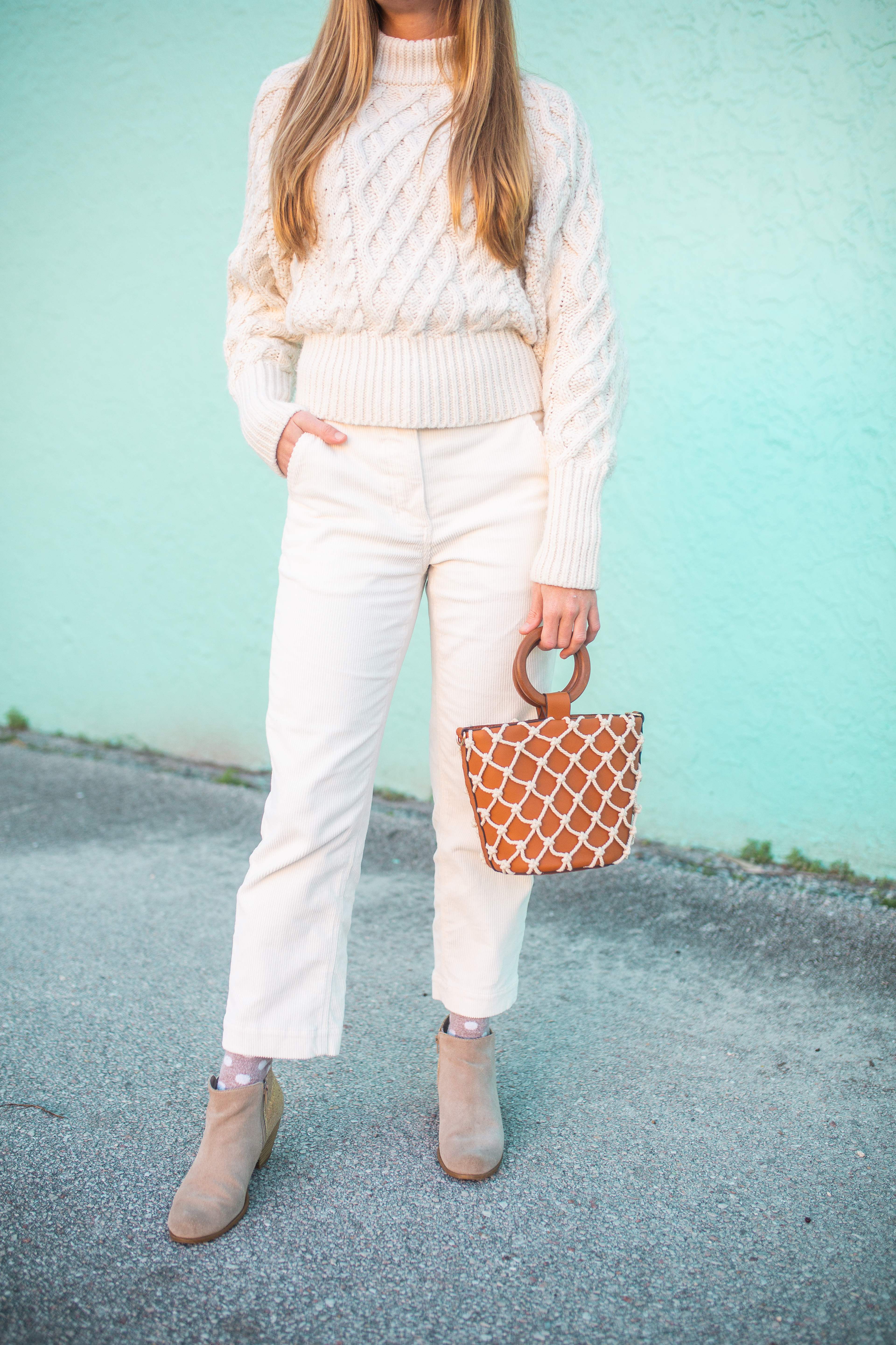 blue corduroy pants outfit