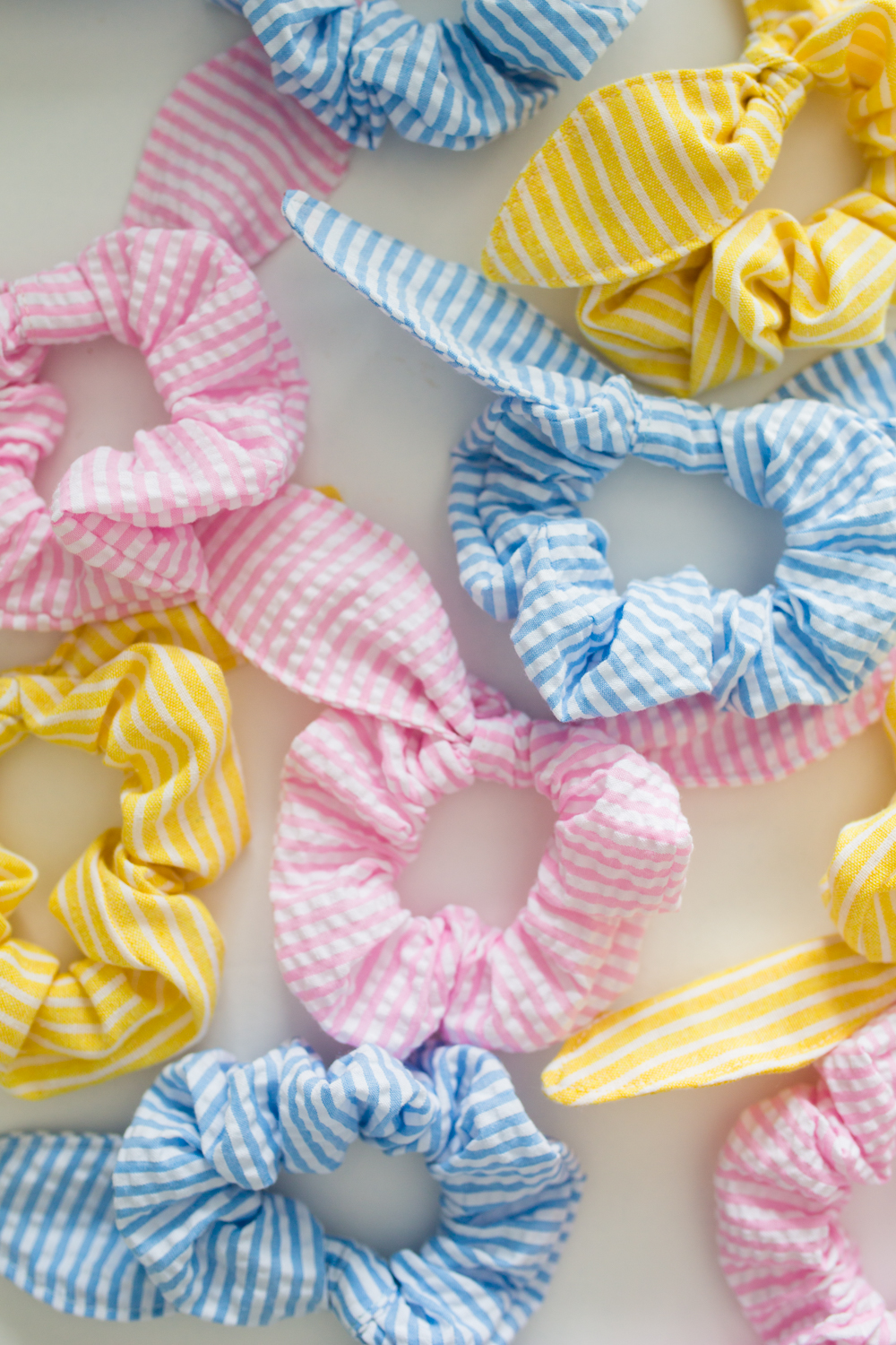 hair ties in pastel colors