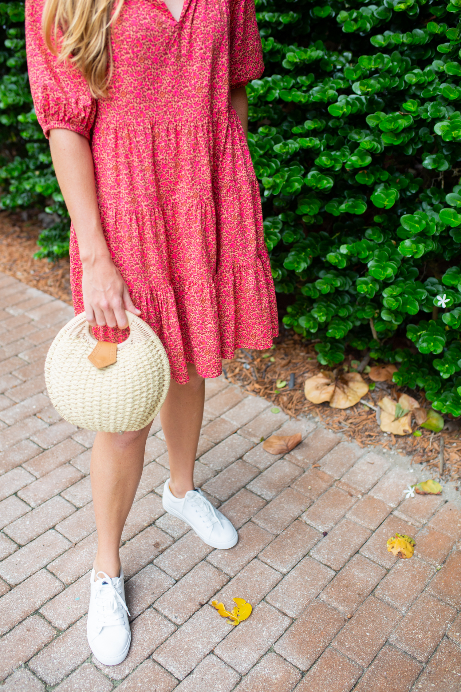 Puff Sleeve Babydoll Dress / How to Style a Dress with Sneakers / Fall Dress / White Sneakers / Fall Outfit Inspiration - Sunshine Style, A Coastal Fashion and Lifestyle Blog