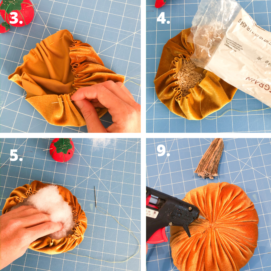 How to Make DIY Velvet Pumpkins / Fabric Pumpkin DIY Velvet / Decorating Ideas / DIY Fall Decorations / Autumn Decorating / Woven Pumpkin - Sunshine Style, A Florida based Fashion blog by Katie