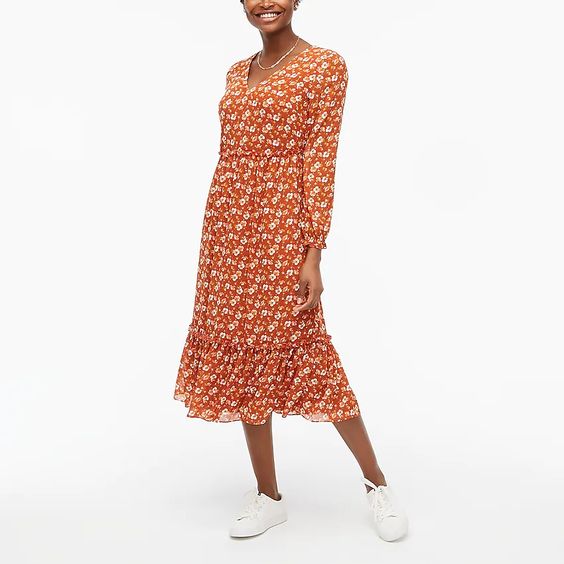 floral orange dress for sunny style finds 