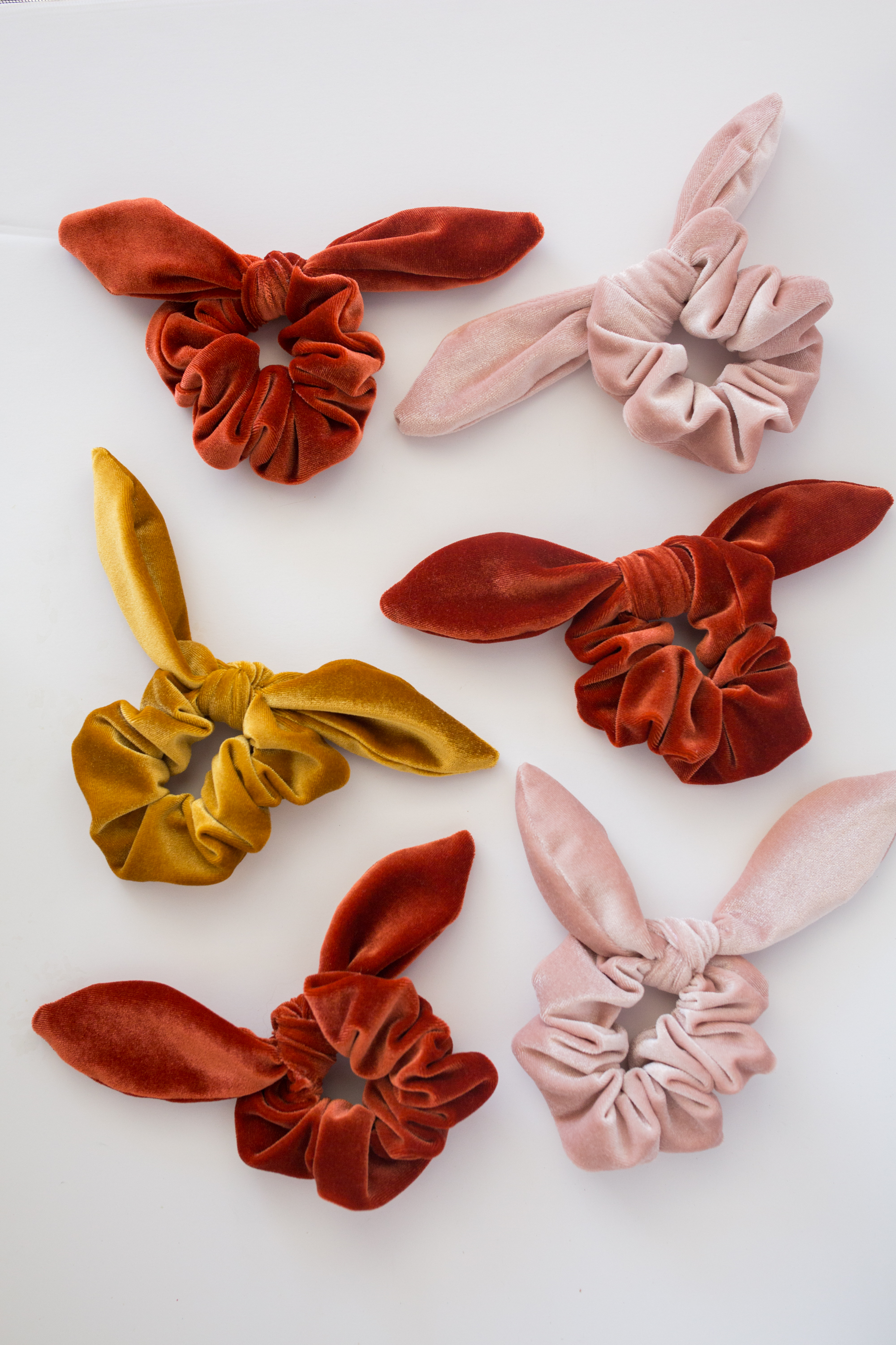 gold and red Holiday Inspired Scrunchies and Masks