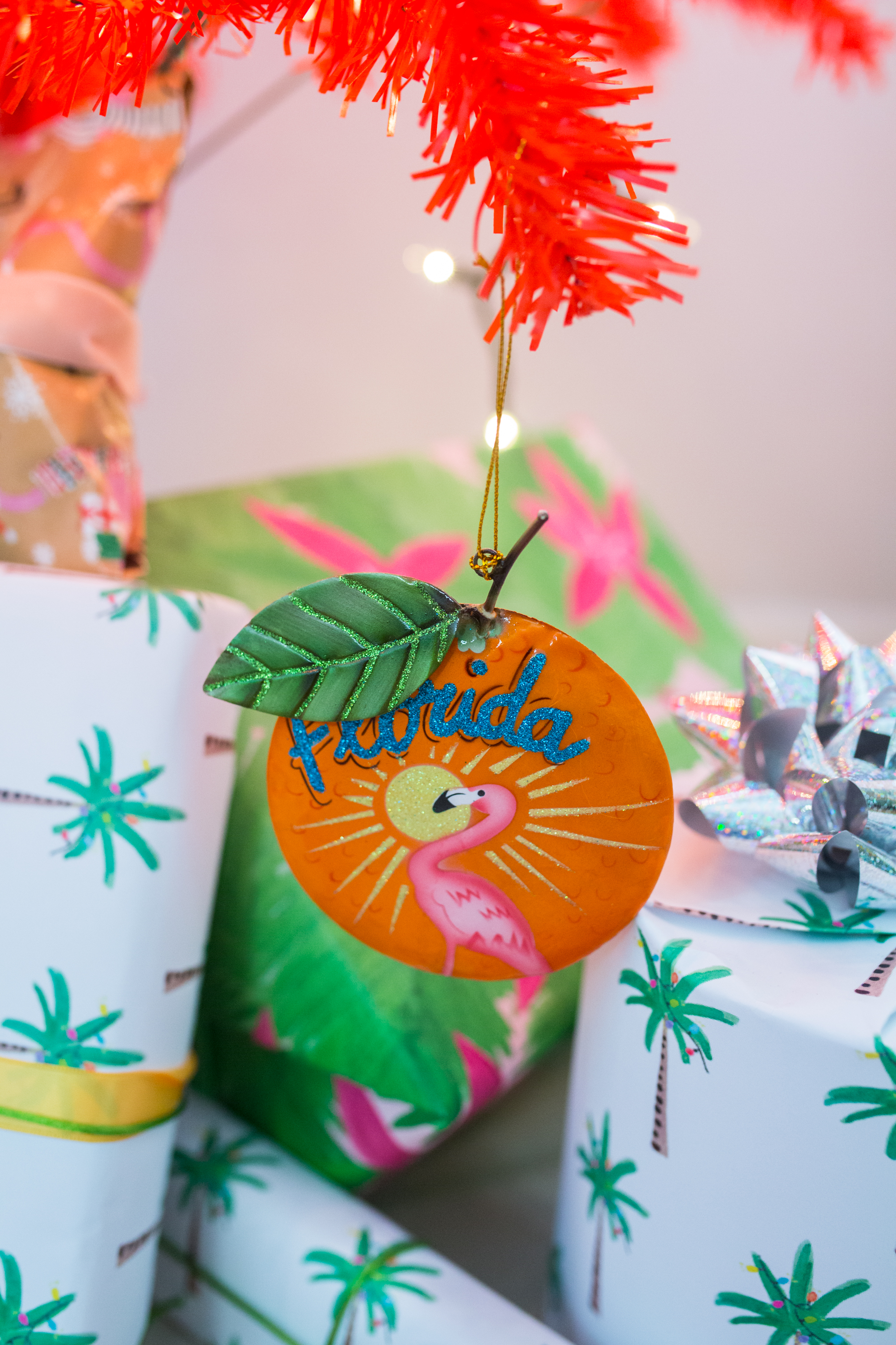 tropical christmas tree ornament 