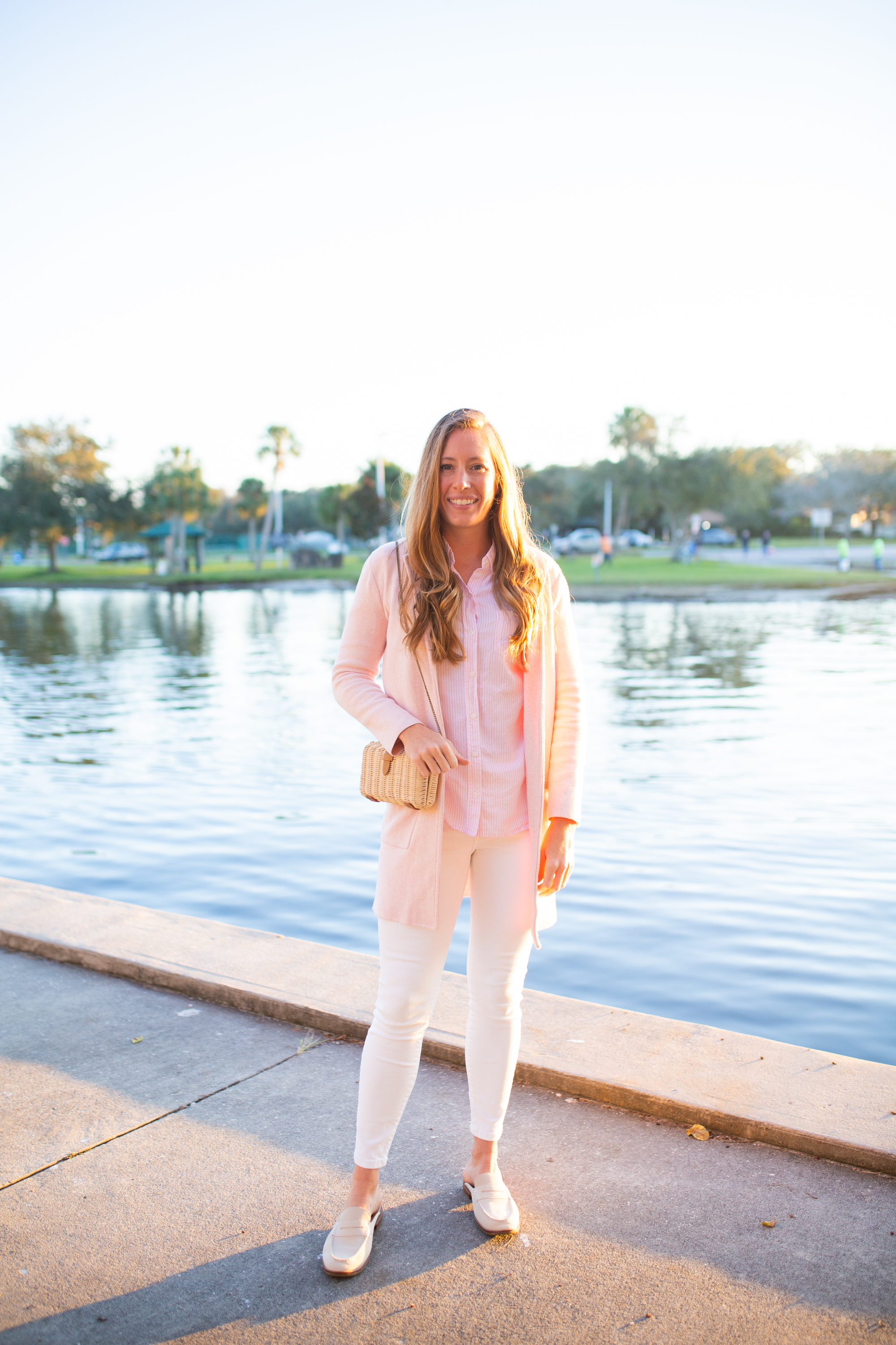 How to Style a Sweater Blazer / White Jeans / Mules / Classic Outfit Inspiration / Winter Outfit Idea / T-Shirt with Blazer Outfit - Sunshine Style, A Florida Based Fashion and LIfeStyle Blog by Katie 