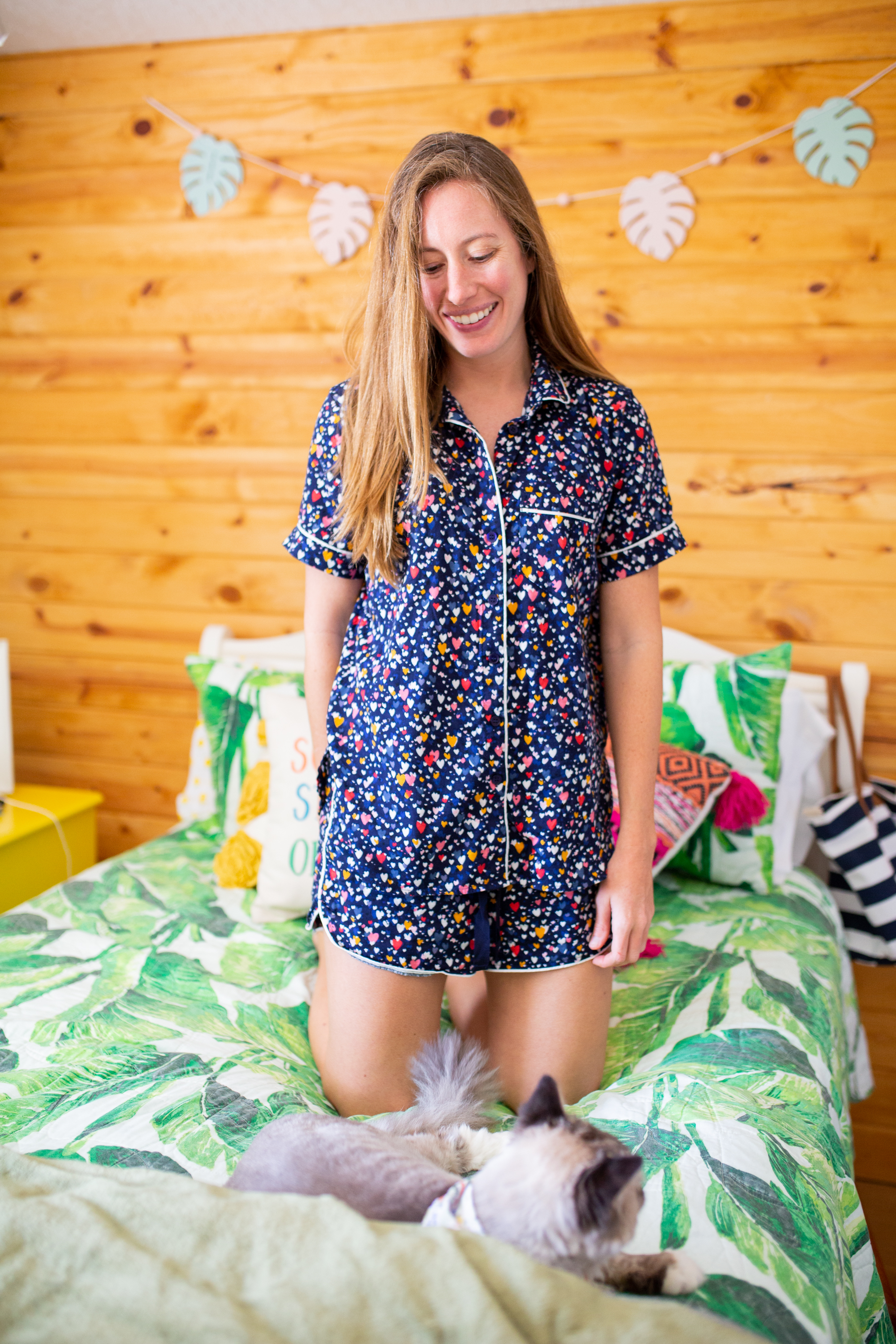 Colorful Matching Pajama Set to Wear At Home - Sunshine Style