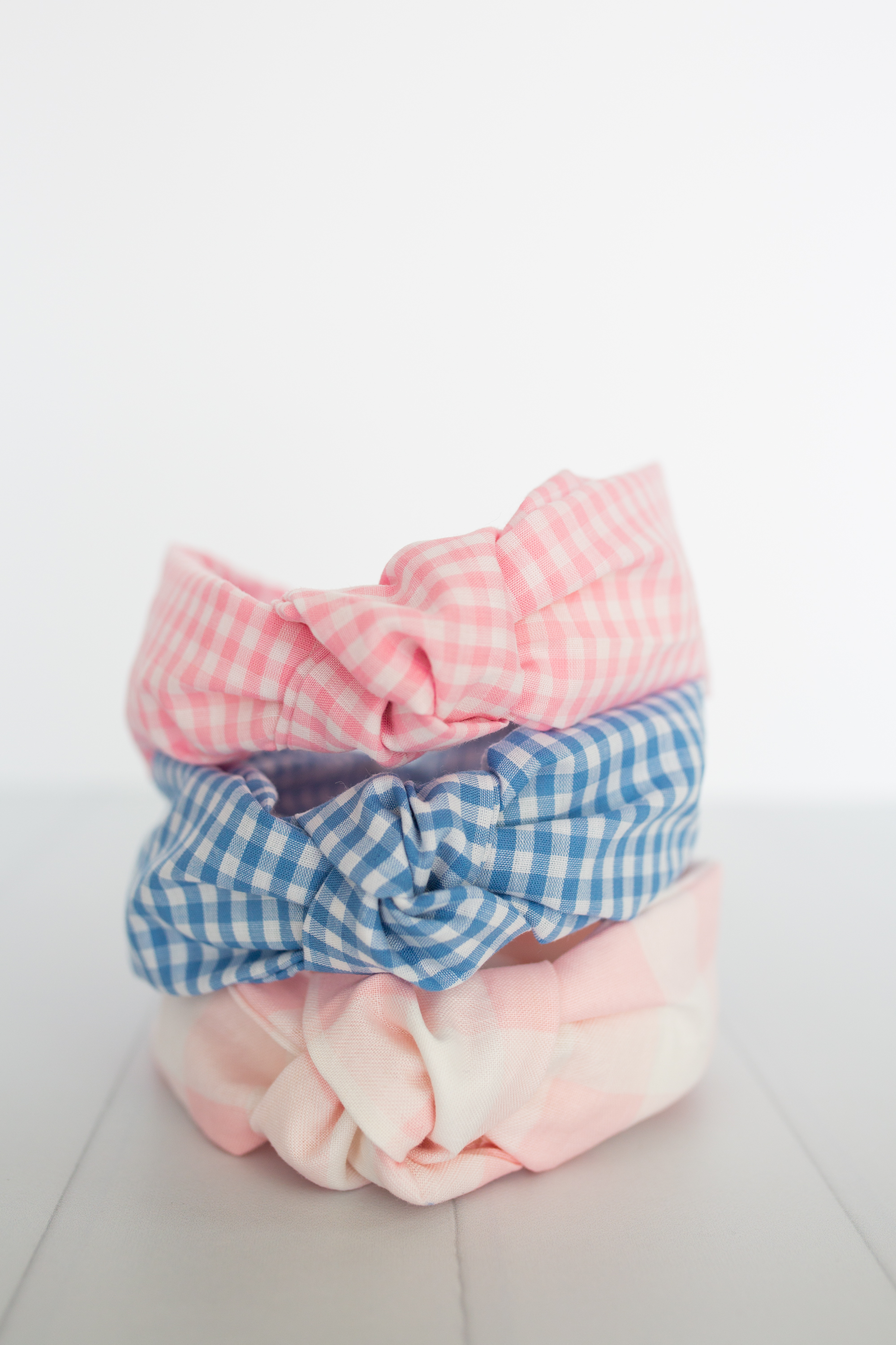 Pink Gingham Headband