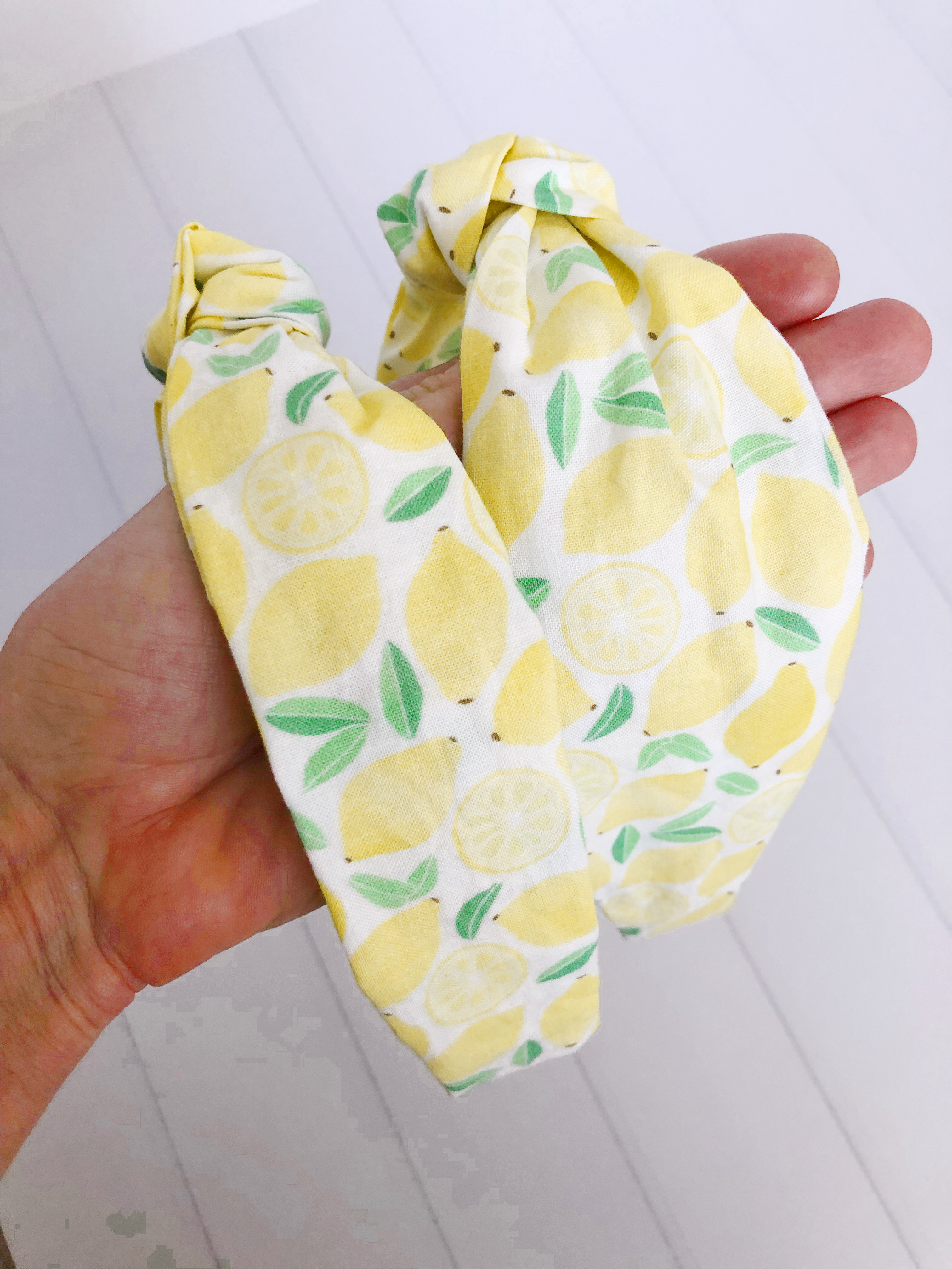 headbands with lemon print