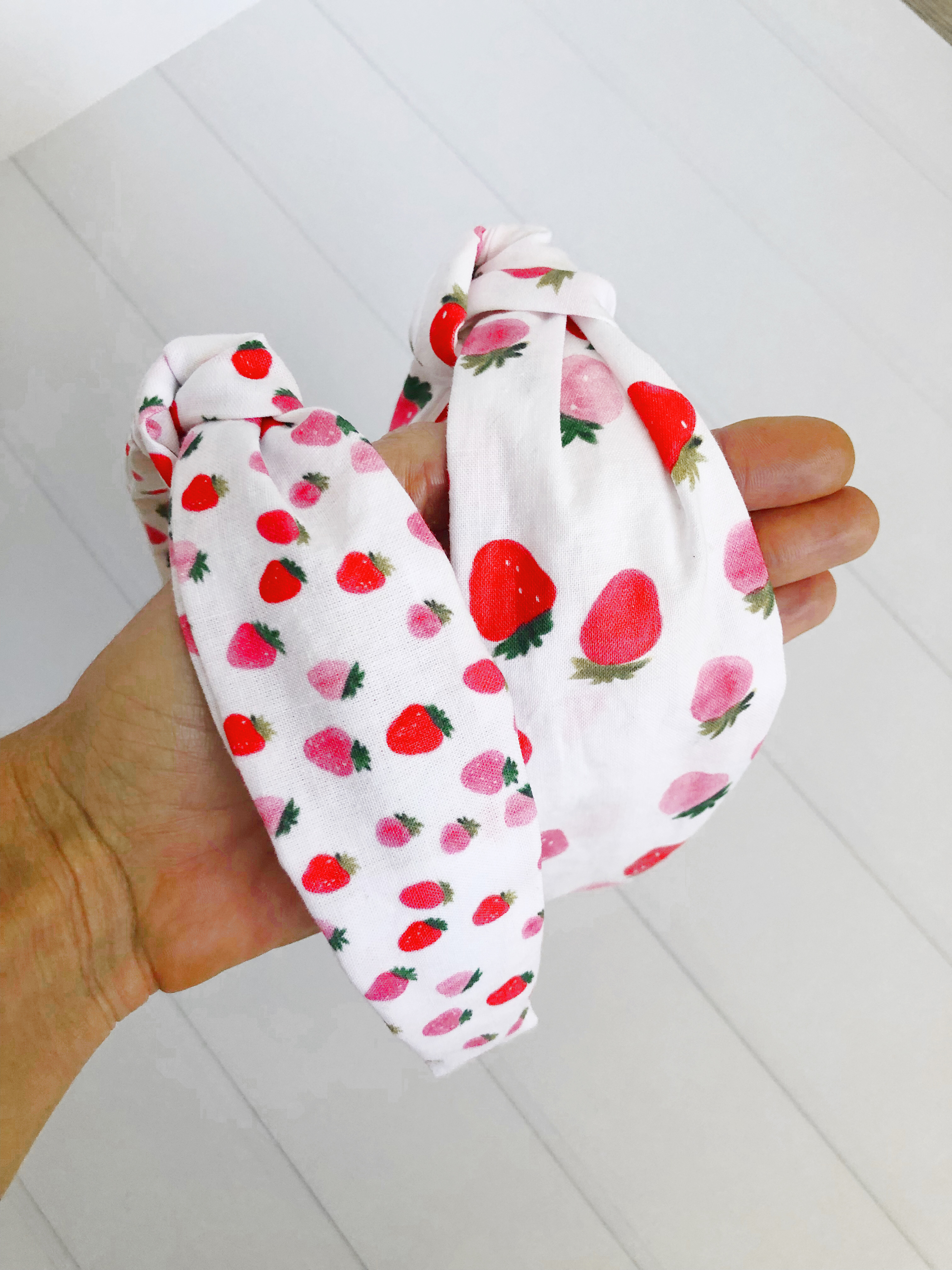 headbands with cherry and strawberry print