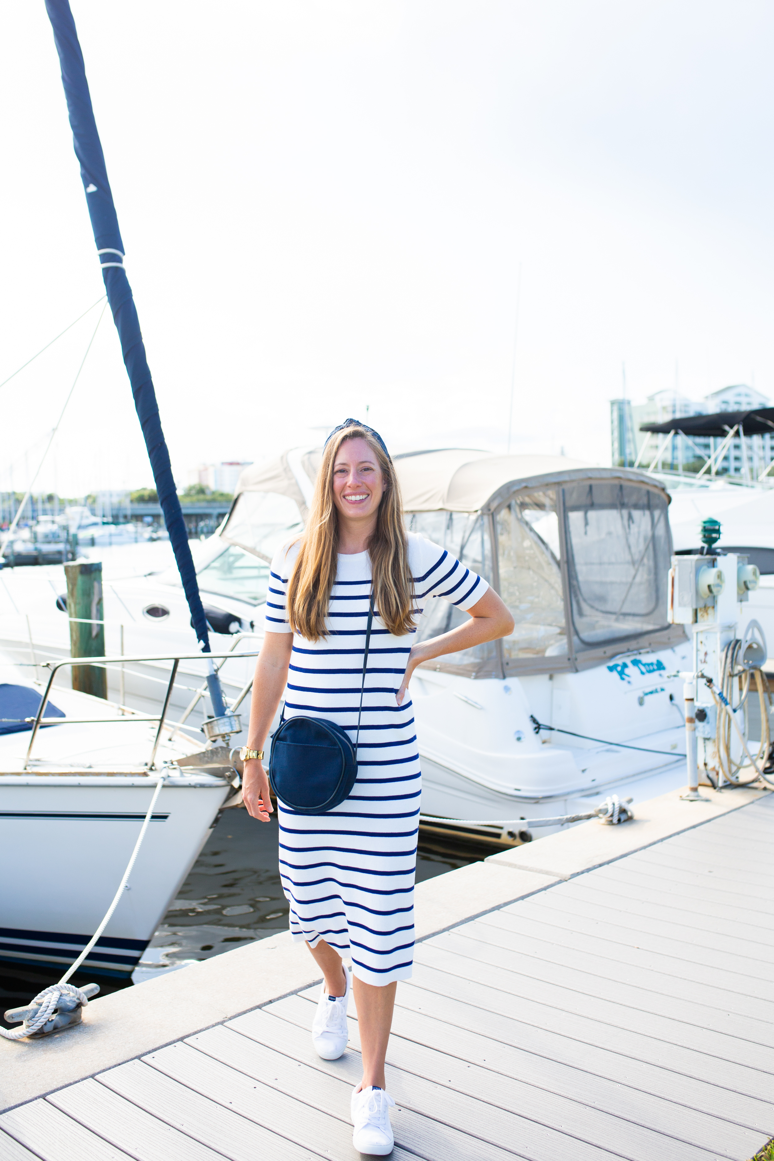 On a shop boat sweater dress