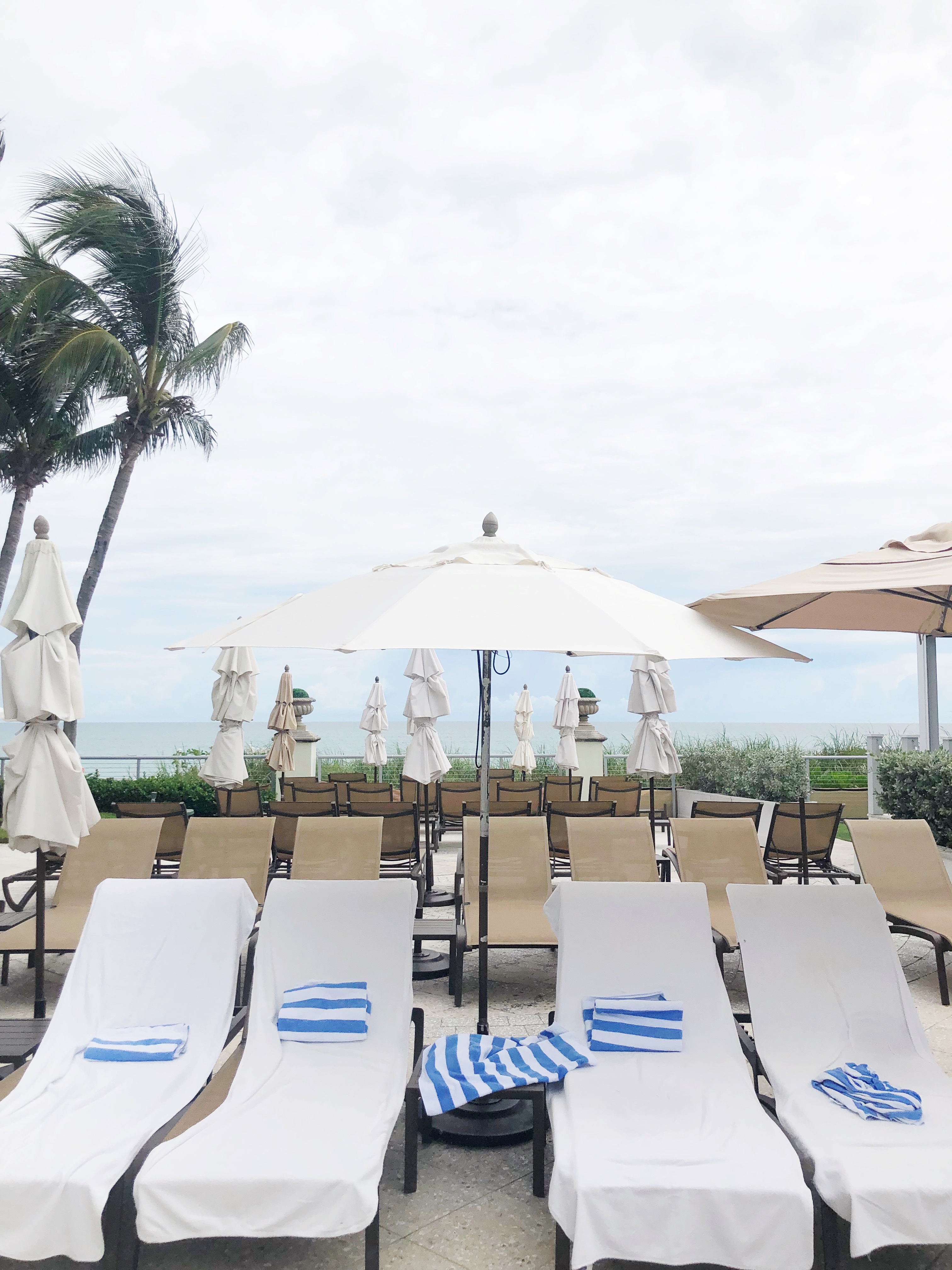 poolside beds and tents 