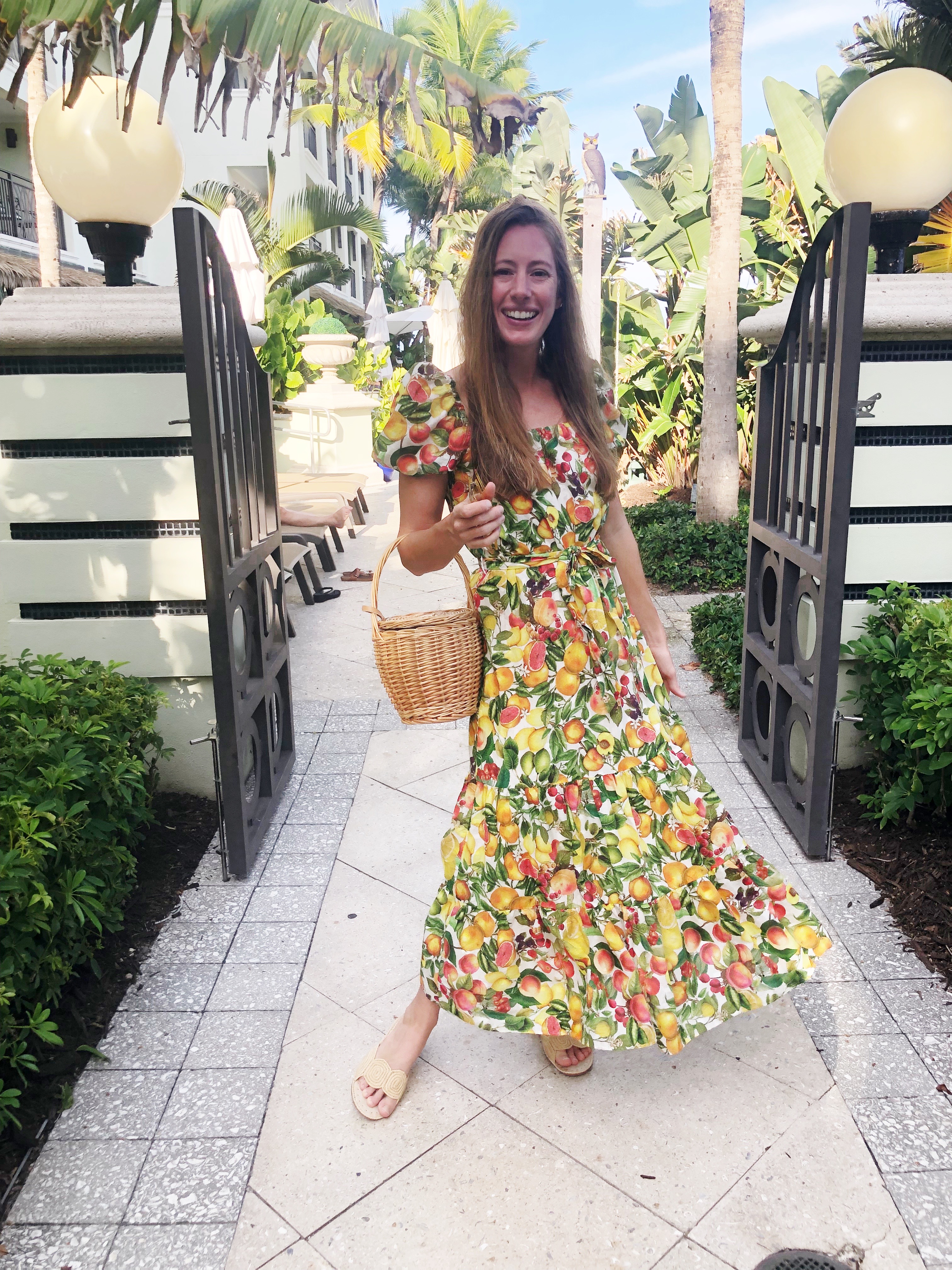 woman wearing lemon printed dress