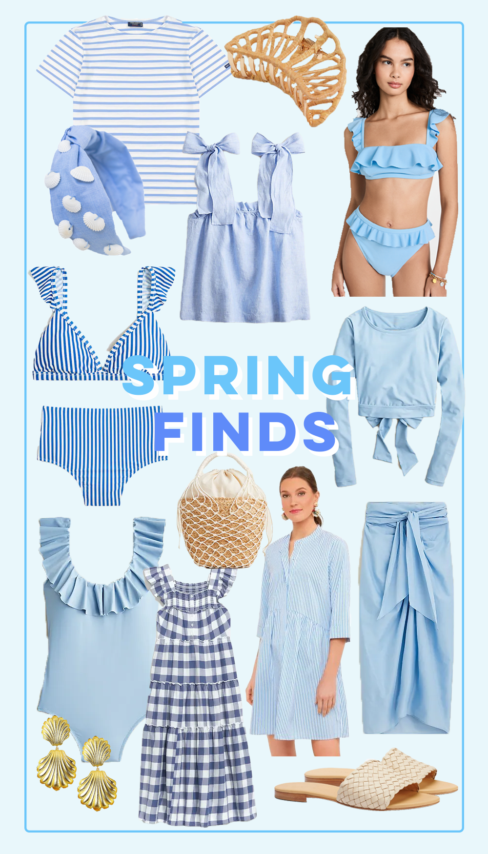 collage of blue Swim and Resortwear