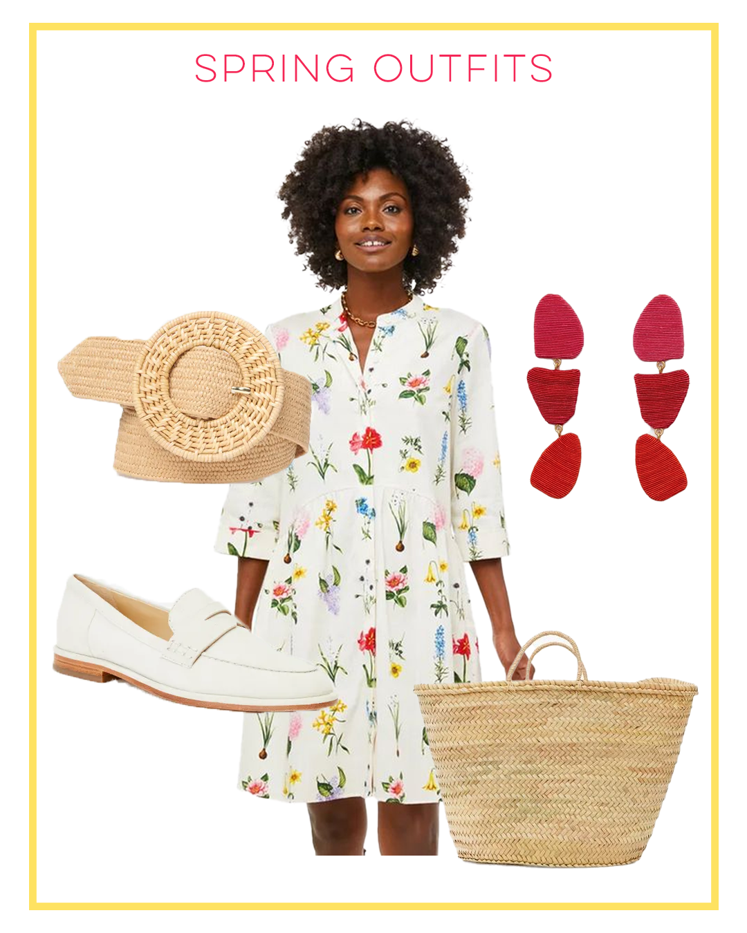 Spring Dress Outfit Ideas with white floral dress