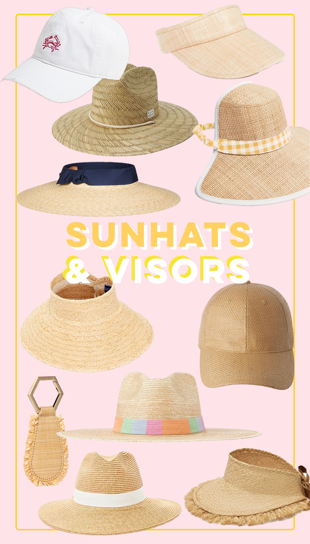 collage of Sunhats and Visors