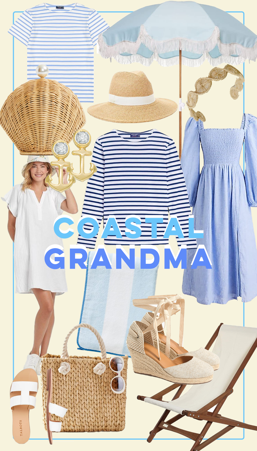collage of Coastal Grandmother Aesthetic